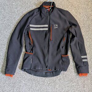 used men's large Decathlon Triban RC500 black/orange winter cycling jacket